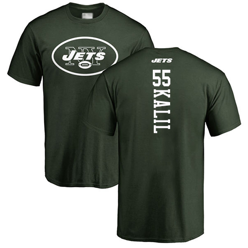 New York Jets Men Green Ryan Kalil Backer NFL Football #55 T Shirt->nfl t-shirts->Sports Accessory